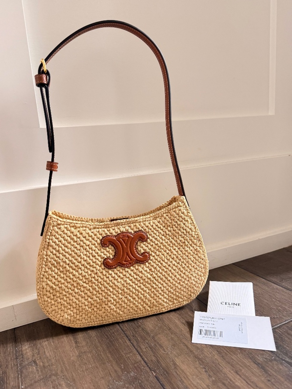 CELINE Darling Raffia & Leather Medium Tilly Bag NWT $2,100!! RARE - Picture 3 of 7